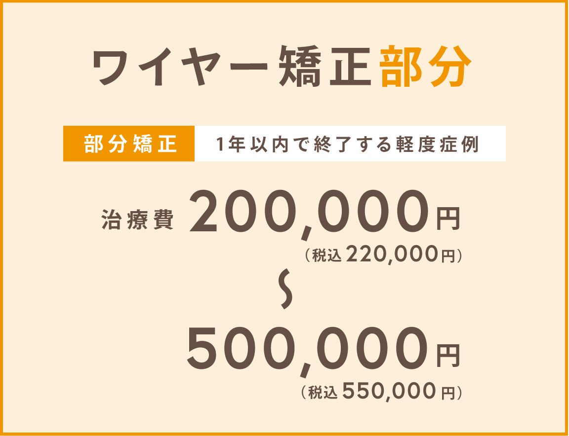 ワイヤー矯正 部分