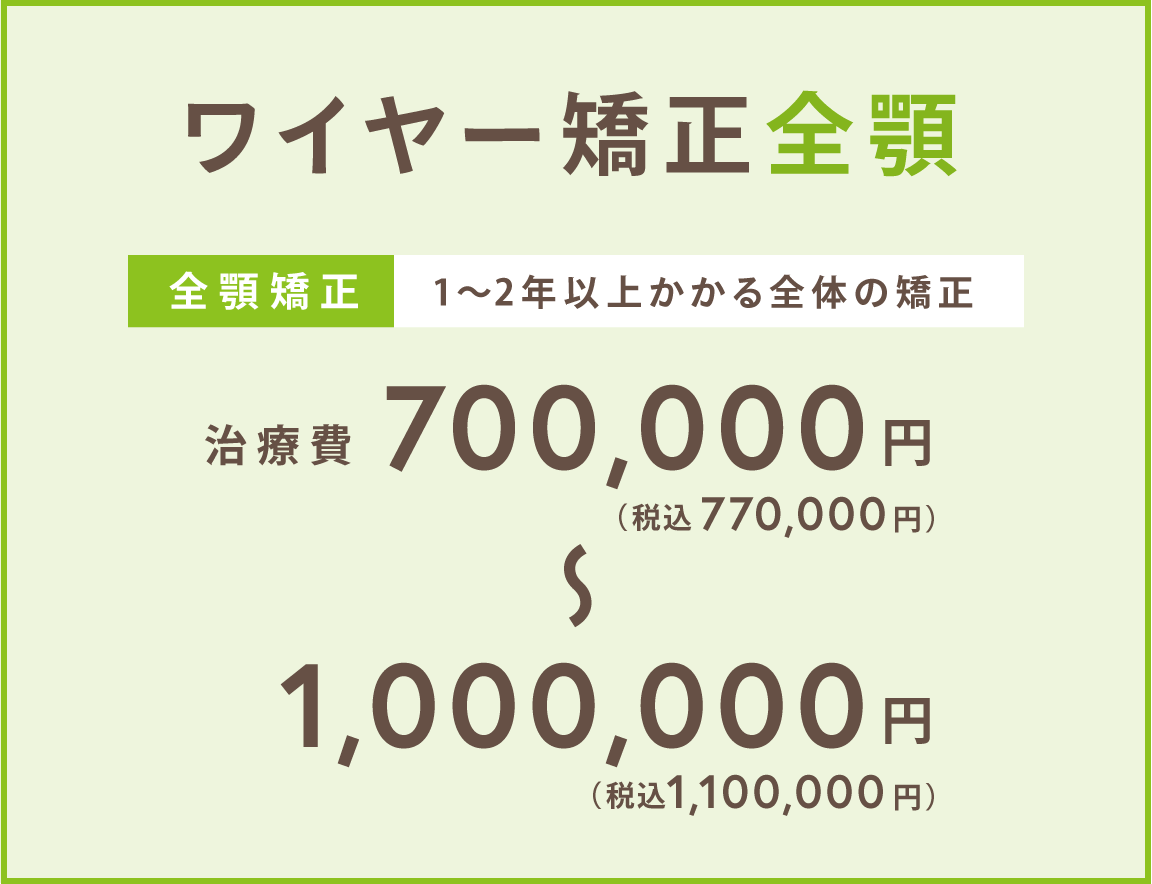 ワイヤー矯正 全顎