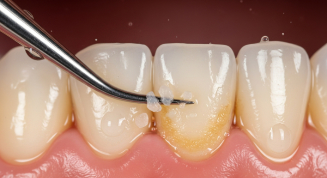 歯石が付いた歯