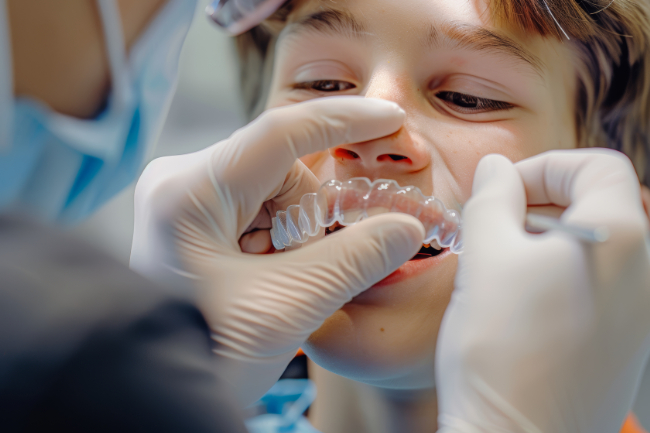 スポーツ用のマウスピースを作製する様子