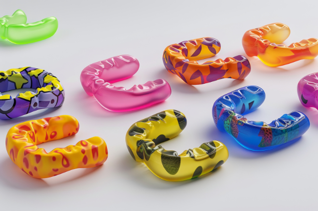 色々なデザインのスポーツ用マウスピース