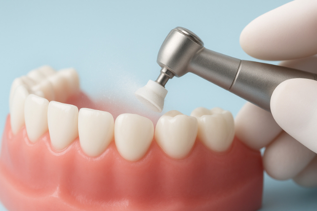 歯のクリーニングの様子