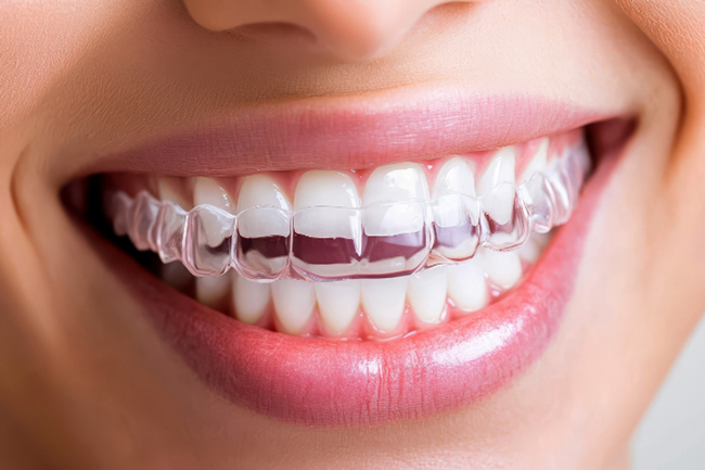 マウスピースをする口もと