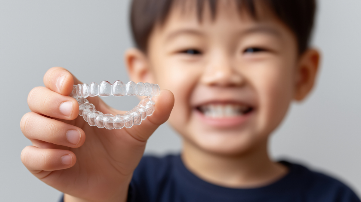 小児矯正をしている子ども
